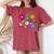 Happy Bright Daisies Daisy 60'S 70S Retro Vintage Hippie Women's Oversized Comfort T-Shirt Crimson