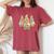 Hippie Gnomes Groovy Flower Peace 60S 70S Retro Gnome Women's Oversized Comfort T-Shirt Crimson