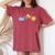 Hose Bee Lion Graphic Animal Women's Oversized Comfort T-Shirt Crimson