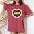 Love Is Love Gay Pride Progress Pride Rainbow Heart Lgbtq Women's Oversized Comfort T-Shirt Crimson