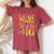 Peace Out Single Digits Im 10 Cute 10 Year Old Girl Birthday Women's Oversized Comfort T-Shirt Crimson