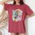 Retro Groovy Happy Easter Bunny Smile Face For Girls Women's Oversized Comfort T-Shirt Crimson