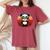 Retro Panda In Sunglasses Bbq Pool Party Panda Women's Oversized Comfort T-Shirt Crimson