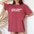 Step Daddy Material Sarcastic Humorous Statement Quote Women's Oversized Comfort T-Shirt Crimson