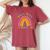 Teacher Of Tiny Superheroes Pre-K Kindergarten Rainbow Women's Oversized Comfort T-Shirt Crimson