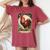 Vintage Gockel Elegant Rooster Bird Chicken Farmer Rooster Women's Oversized Comfort T-Shirt Crimson