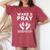 Wake Pray Transfer Day Ivf Support Day For Mom Dad Wife Women's Oversized Comfort T-Shirt Crimson