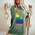 Gay Pride Flag Idaho State Map Rainbow Stripes Women's Oversized Comfort T-Shirt Moss