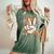 Hippie Peace Hand Sign Groovy Flower 60S 70S Retro Women's Oversized Comfort T-Shirt Moss