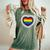 Love Is Love Gay Pride Progress Pride Rainbow Heart Lgbtq Women's Oversized Comfort T-Shirt Moss