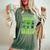 One Lucky Dad Groovy Retro Dad St Patrick's Day Women's Oversized Comfort T-Shirt Moss