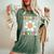 Two Is A Vibe Cute Groovy 2Nd Birthday Party Daisy Flower Women's Oversized Comfort T-Shirt Moss
