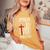 American Flag Cross Patriotic Religious Christian Usa Faith Women's Oversized Comfort T-Shirt Mustard