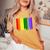 Binghamton New York Lgbtq Gay Pride Rainbow Skyline Women's Oversized Comfort T-Shirt Mustard