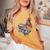 Chicken Aesthetic Flowers Cute Cottagecore Floral Chicken Women's Oversized Comfort T-Shirt Mustard