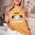 Cleveland Ohio Lgbtq Gay Pride Rainbow Women's Oversized Comfort T-Shirt Mustard