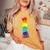 Lgbt Cat Stack Rainbow Gay Pride For Cat Lover Women's Oversized Comfort T-Shirt Mustard