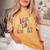 Groovy Eight Is Great 8Th Awesome Birthday Party Girl Boy Women's Oversized Comfort T-Shirt Mustard