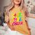 Happy Live Love Cheer Cute Girls Cheerleader Women's Oversized Comfort T-Shirt Mustard