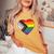 Progress Pride Flag Vintage Rainbow Heart Love Lgbt Pocket Women's Oversized Comfort T-Shirt Mustard