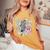 Retro Groovy Happy Easter Bunny Smile Face For Girls Women's Oversized Comfort T-Shirt Mustard