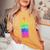 Spray Can Graffiti In Rainbow Colors Women's Oversized Comfort T-Shirt Mustard