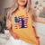 Vintage New York City Usa Flag Graphic New York City Women's Oversized Comfort T-Shirt Mustard