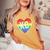 Vintage Rainbow Heart Kc Women's Oversized Comfort T-Shirt Mustard