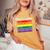 Washington Dc Pride Rainbow Flag Color Metro Train Lines Women's Oversized Comfort T-Shirt Mustard