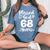 68Th Birthday Woman Girl Blessed By God For 68 Years Women's Oversized Comfort T-Shirt Blue Jean