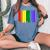 Binghamton New York Lgbtq Gay Pride Rainbow Skyline Women's Oversized Comfort T-Shirt Blue Jean