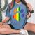 Dog Paw Print Lgbtq Rainbow Flag Gay Pride Ally Dog Lover Women's Oversized Comfort T-Shirt Blue Jean