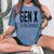 Gen X The Feral Generation Generation X Saying Humor Women's Oversized Comfort T-Shirt Blue Jean