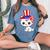 Happy July 4Th Usa Flag Cat Dad-Dy Mom-My Boy Girl Women's Oversized Comfort T-Shirt Blue Jean