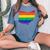 Ohio Map Gay Pride Rainbow Flag Lgbt Support Women's Oversized Comfort T-Shirt Blue Jean