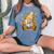 Sunflower Gnome With Bee Hippie Gnome Lover Women's Oversized Comfort T-Shirt Blue Jean