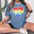 Vintage Rainbow Heart Kc Women's Oversized Comfort T-Shirt Blue Jean