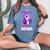 I Wear Purple For My Mom Lupus Awareness Dinosaur Women's Oversized Comfort T-Shirt Blue Jean