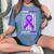 I Wear Purple For My Mom Mother Pancreatic Cancer Awareness Women's Oversized Comfort T-Shirt Blue Jean