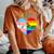 Ally Rainbow Flag Heart Lgbt Gay Lesbian Support Pride Month Women's Oversized Comfort T-Shirt Yam