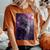 Boho Black Cat Retro Witchy Crescent Moon Purple Lavender Women's Oversized Comfort T-Shirt Yam