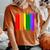 Cleveland Ohio Downtown Rainbow Skyline Lgbt Gay Pride Women's Oversized Comfort T-Shirt Yam