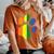 Dog Paw Print Lgbtq Rainbow Flag Gay Pride Ally Dog Lover Women's Oversized Comfort T-Shirt Yam