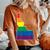 Gay Pride Flag Idaho State Map Rainbow Stripes Women's Oversized Comfort T-Shirt Yam