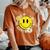 Be Happy Smile Face Retro Groovy Daisy Flower 70S Women's Oversized Comfort T-Shirt Yam