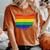 Ohio Map Gay Pride Rainbow Flag Lgbt Support Women's Oversized Comfort T-Shirt Yam