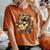 Raccoon Playing Guitar Cottagecore Floral Racoon Animal Women's Oversized Comfort T-Shirt Yam