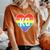 Vintage Rainbow Heart Kc Women's Oversized Comfort T-Shirt Yam