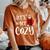 Women's Christmas Let's Get Cozy Christmas Women's Oversized Comfort T-Shirt Yam