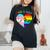 Ally Rainbow Flag Heart Lgbt Gay Lesbian Support Pride Month Women's Oversized Comfort T-Shirt Black